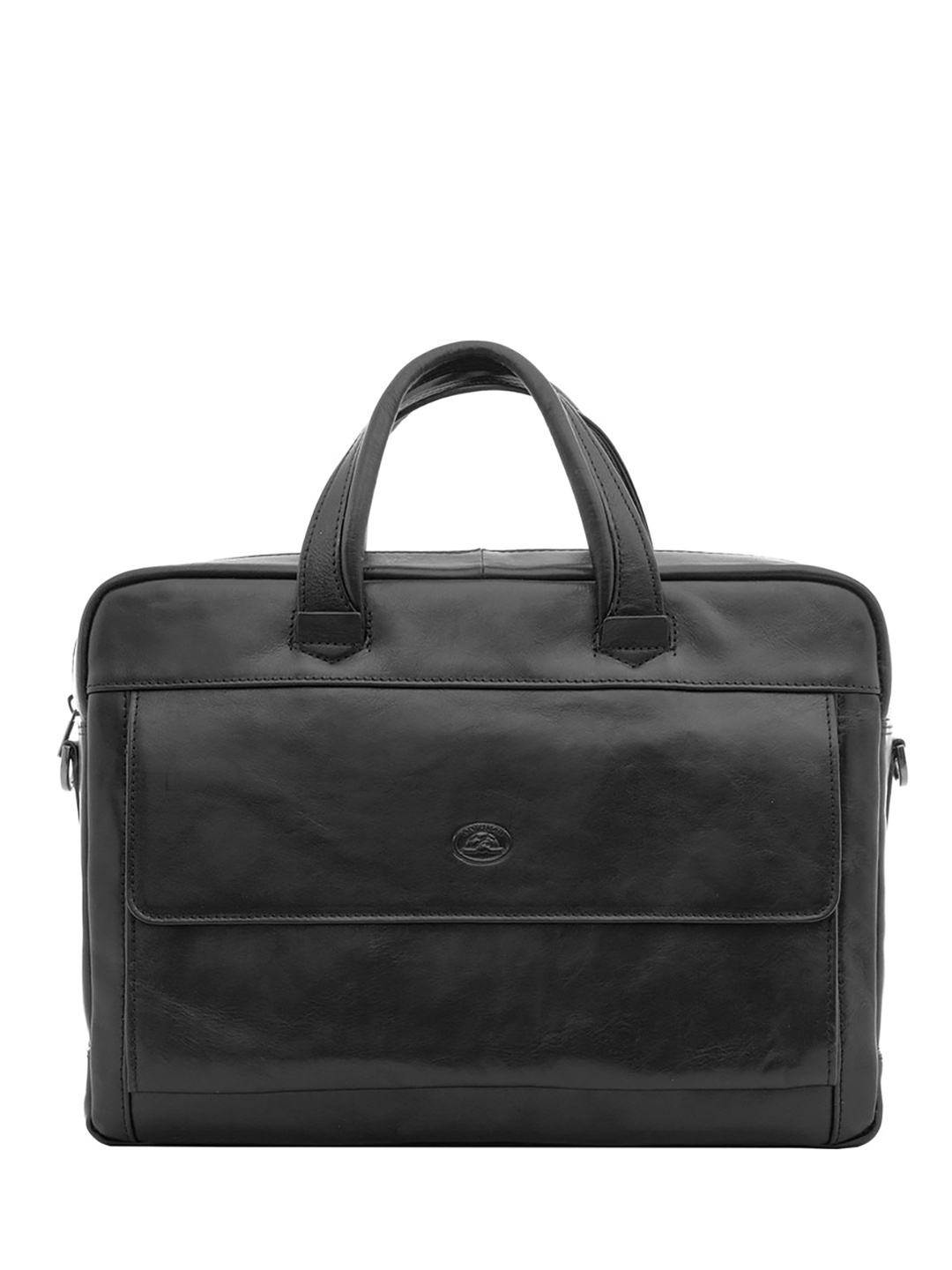 Фото Мужская бизнес-сумка из натуральной черной кожи 