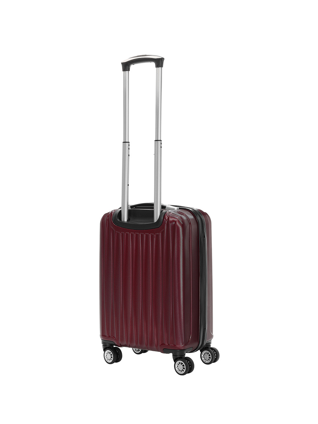 Фото Маленький чемодан на колесах из рифленого ABS пластика бордового цвета Чемоданы