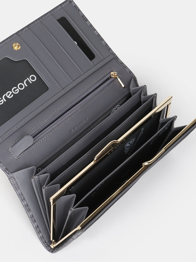 Классический женский кошелек из мягкой кожи с тиснением под ската