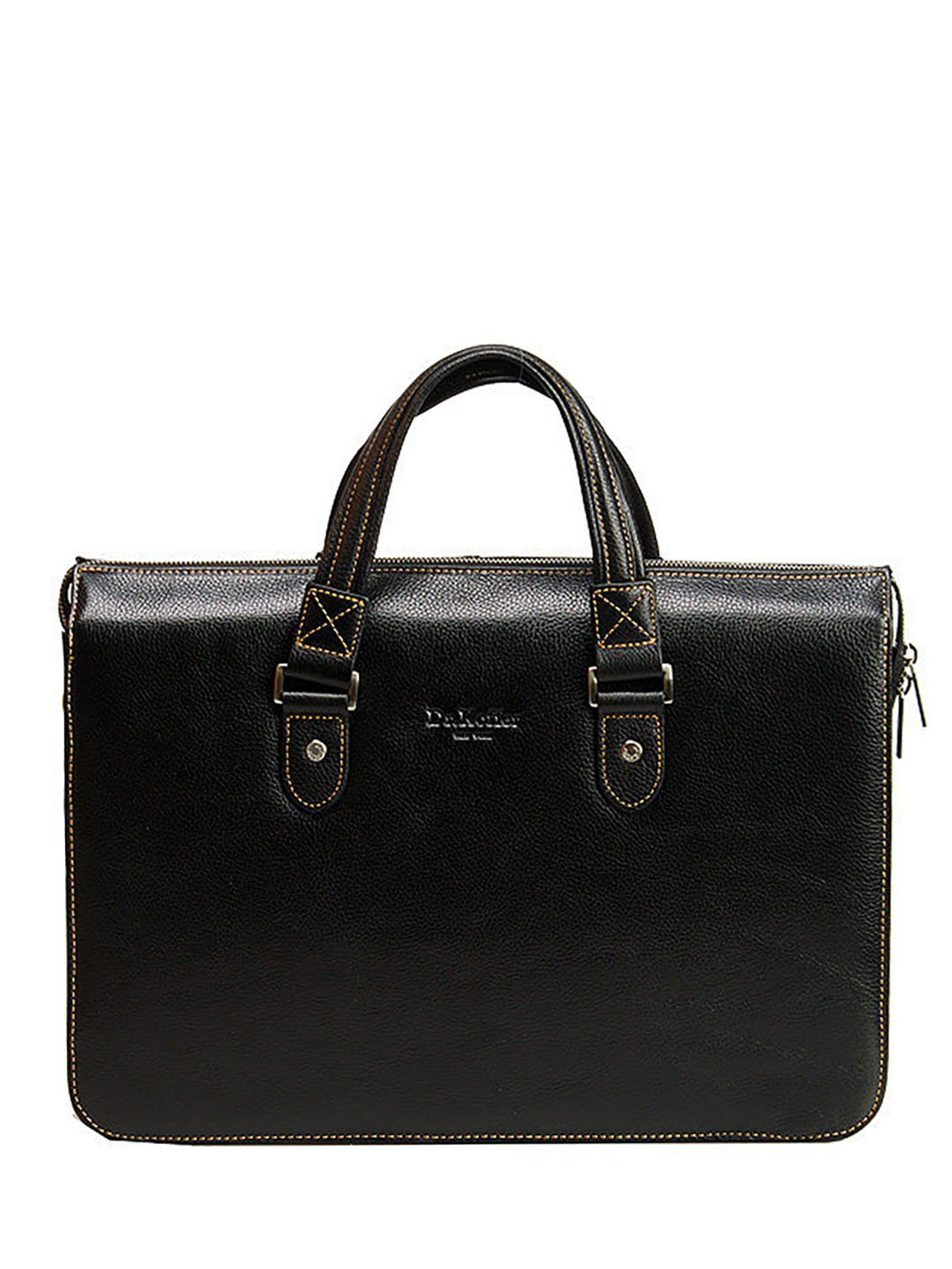 Фото Компактная мужская деловая сумка из натуральной кожи черного цвета Деловые сумки (А4)