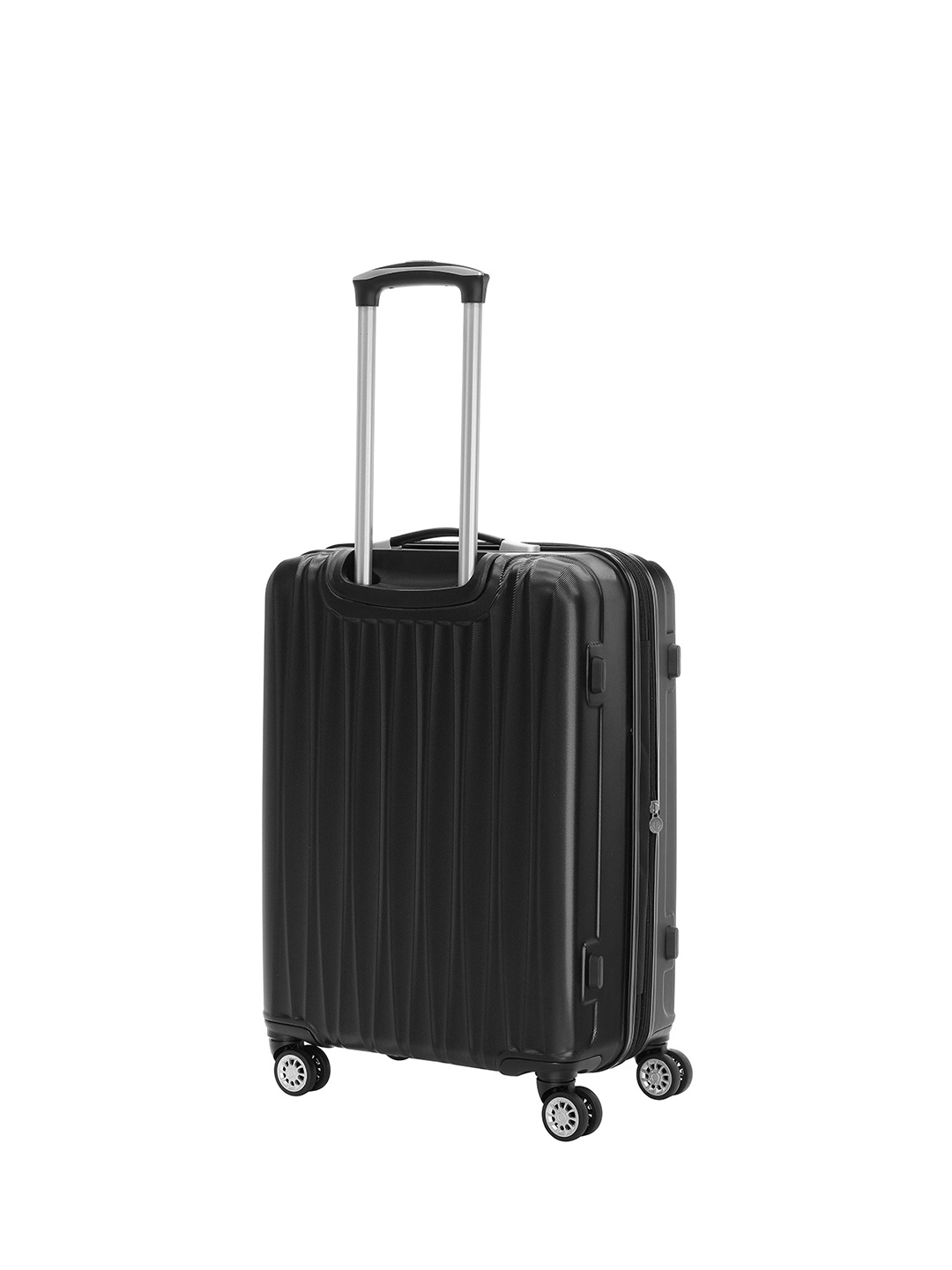 Фото Средний чемодан на колесах из рифленого ABS пластика черного цвета Чемоданы
