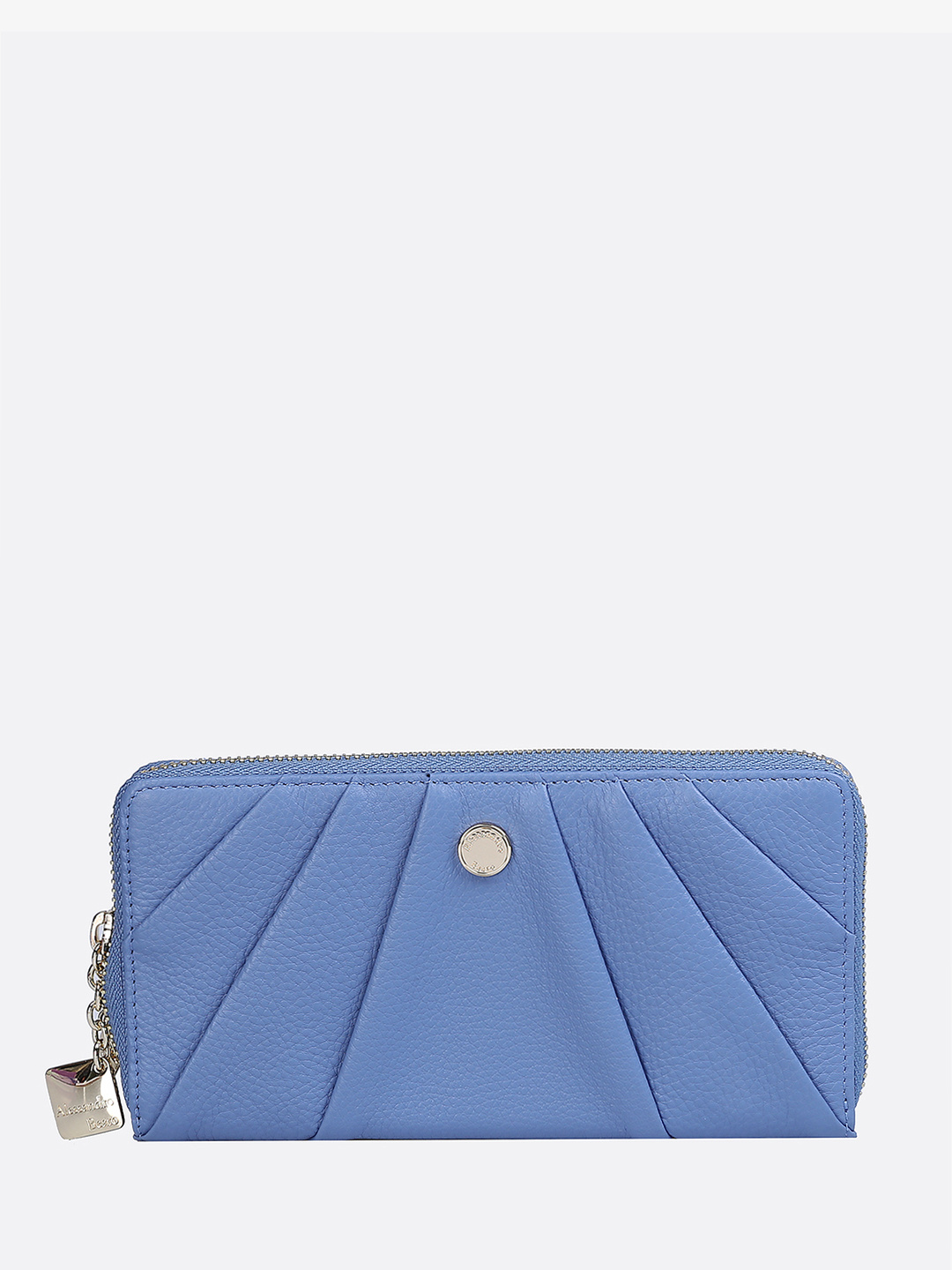 Фото Классический женский кошелек на молнии из мягкой светло-голубой кожи Кошельки