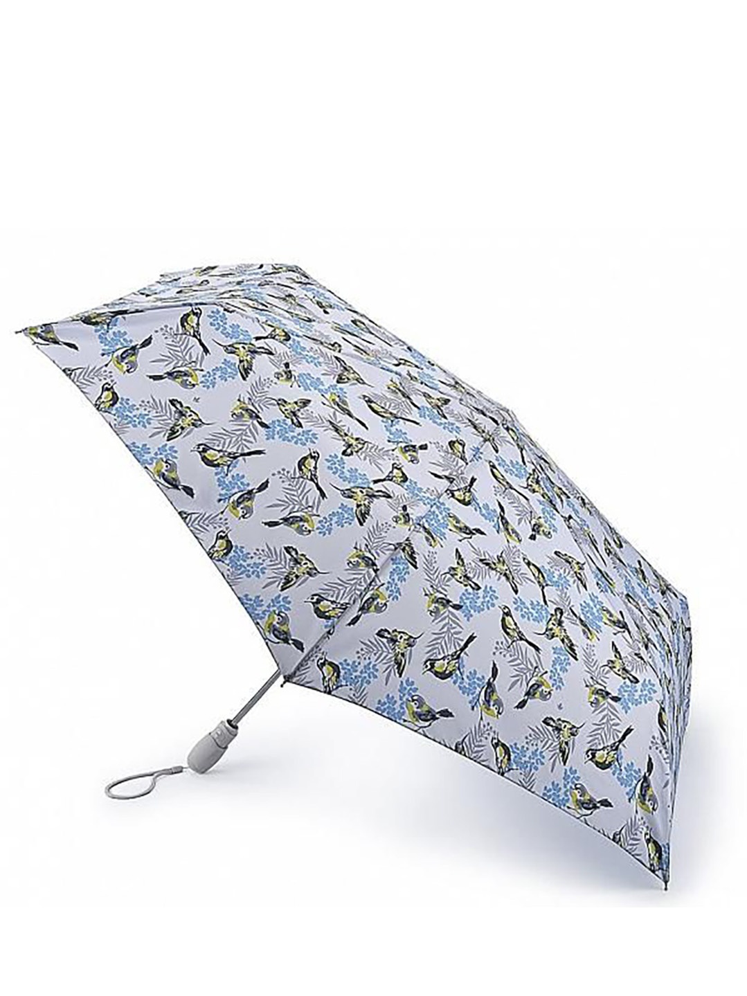 Фото Компактный женский зонт-автомат с принтом птиц 