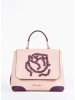 Женская сумка-сэтчел из сафьяновой кожи с декором розы 