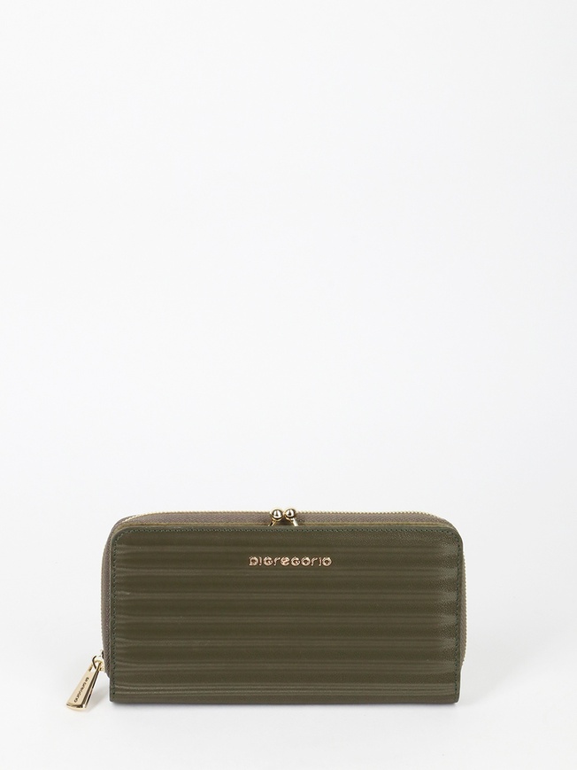 Кошелек-клатч на молнии из натуральной кожи с тиснением под ската