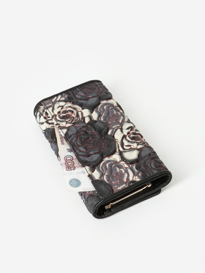 Классический женский кошелек из мягкой кожи с объемным тиснением букле