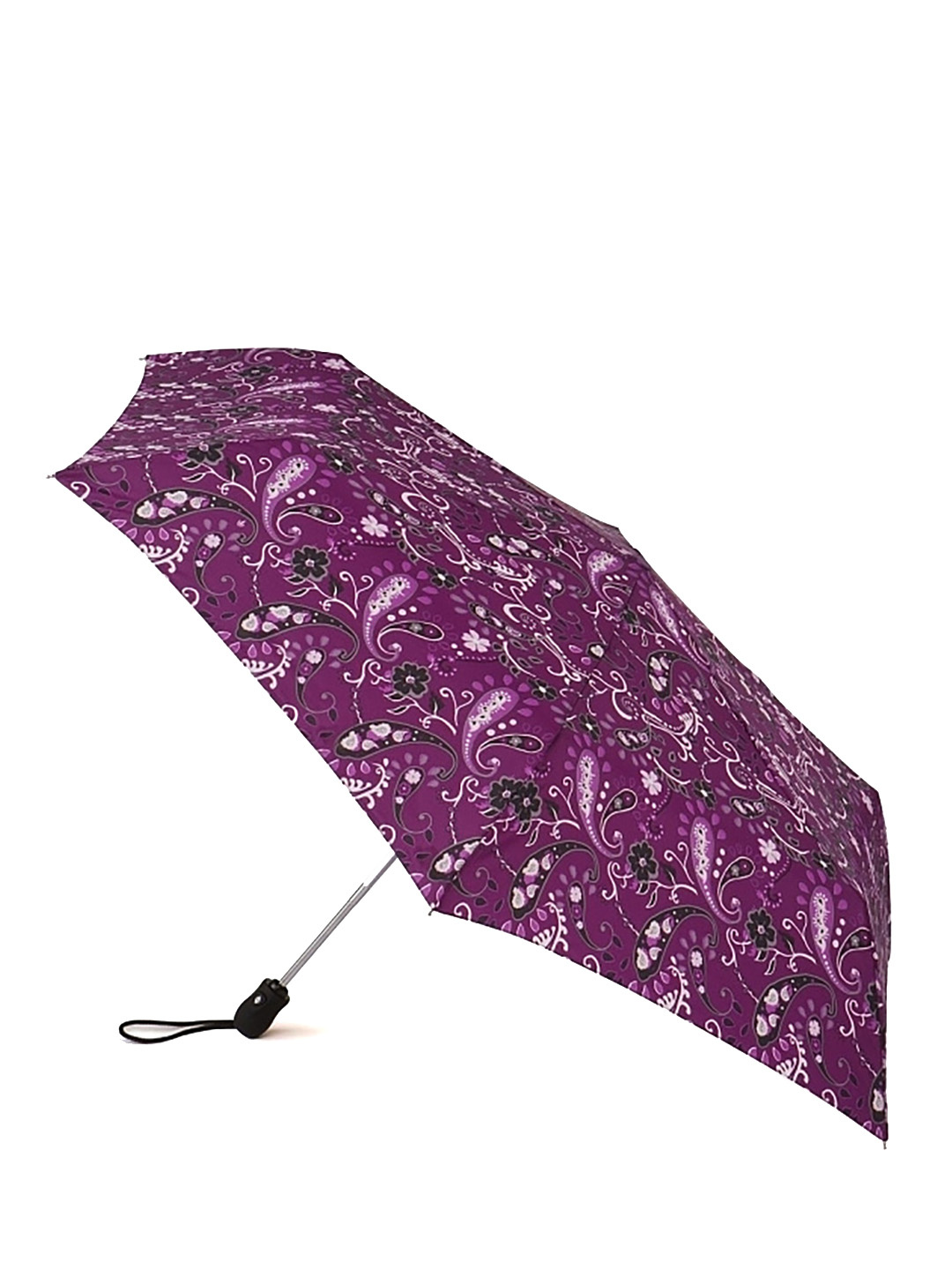 Фото Компактный женский зонт-автомат с контрастными узорами 