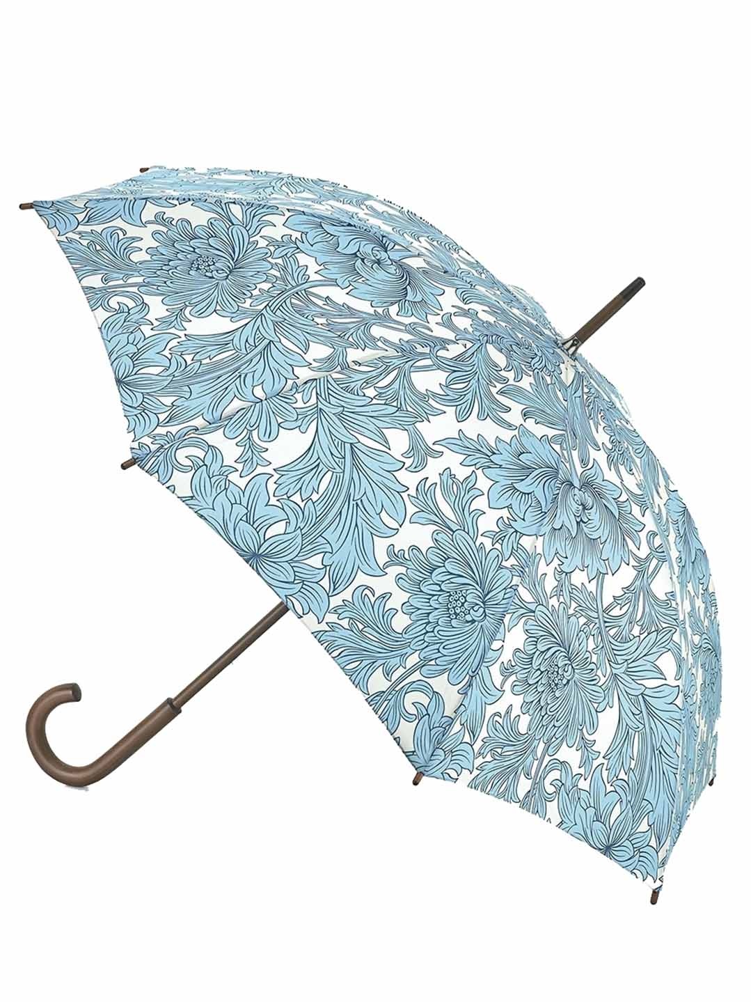 Фото Женский зонт-трость с дизайнерским принтом цветы 