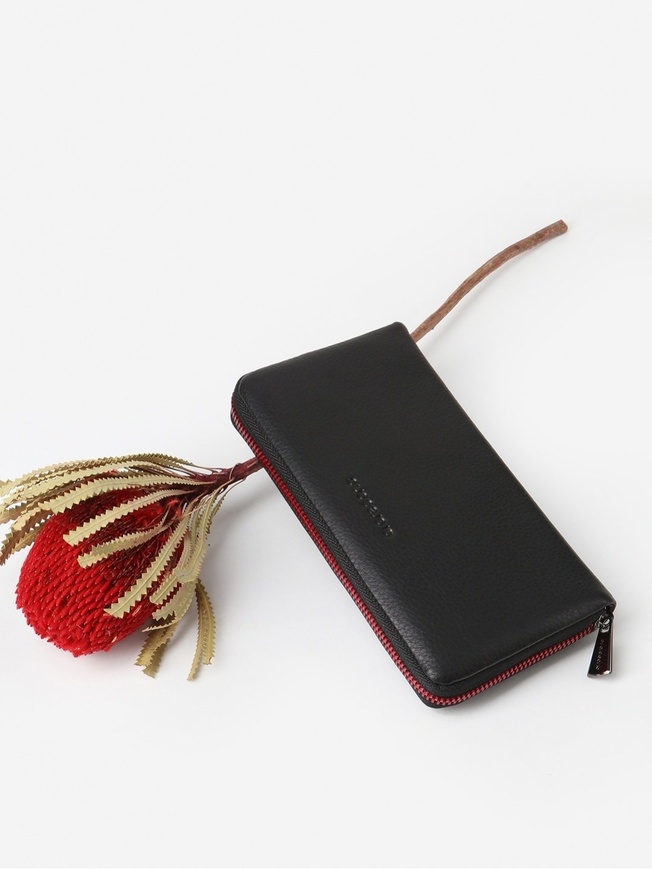 Стильный женский кошелек из гладкой кожи с контрастной молнией