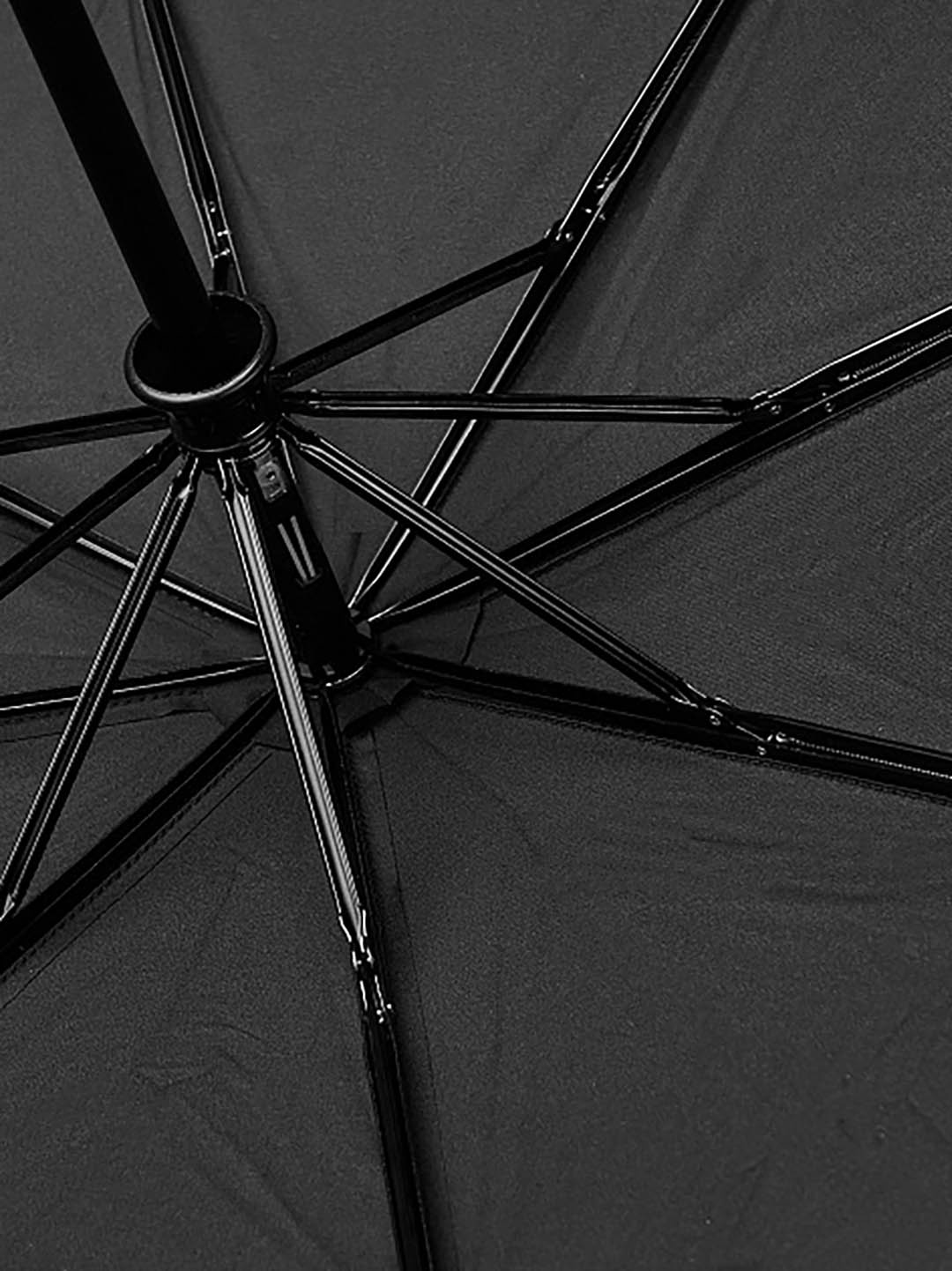 Фото Большой черный зонт-автомат c ветроустойчивой конструкцией 