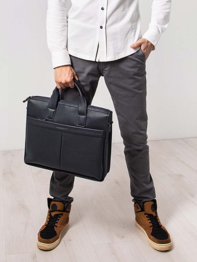 Мужская деловая сумка из натуральной мягкой кожи