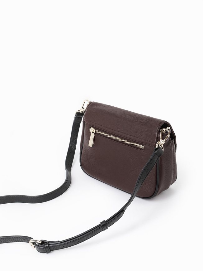 Компактная женская сумочка кросс-боди из натуральной мелкозернистой кожи