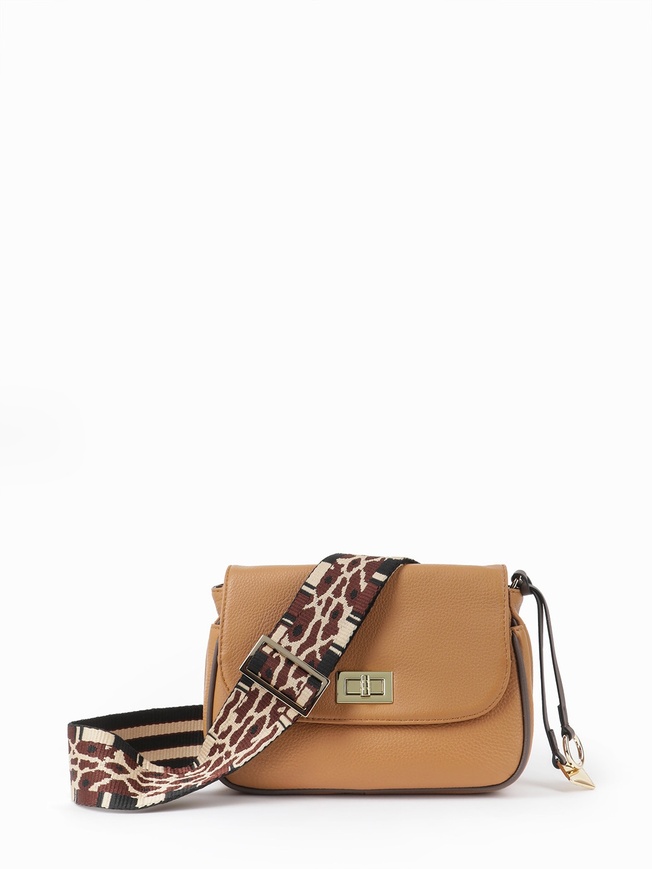 Компактная женская сумочка кросс-боди из натуральной мелкозернистой кожи