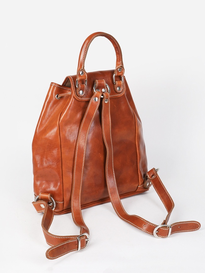 Повседневный винтажный рюкзак из плотной коричневой кожи