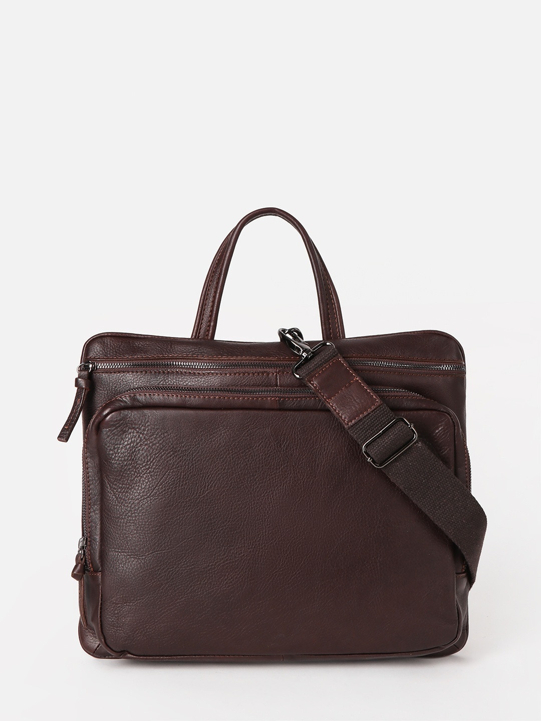 Фото Мужская сумка для документов из мягкой кожи коричневого цвета Деловые сумки (А4)