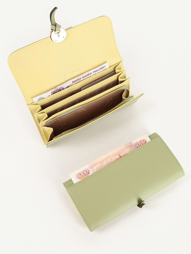 Комбинированный кошелек-флап с элегантной пряжкой и стеганым клапаном