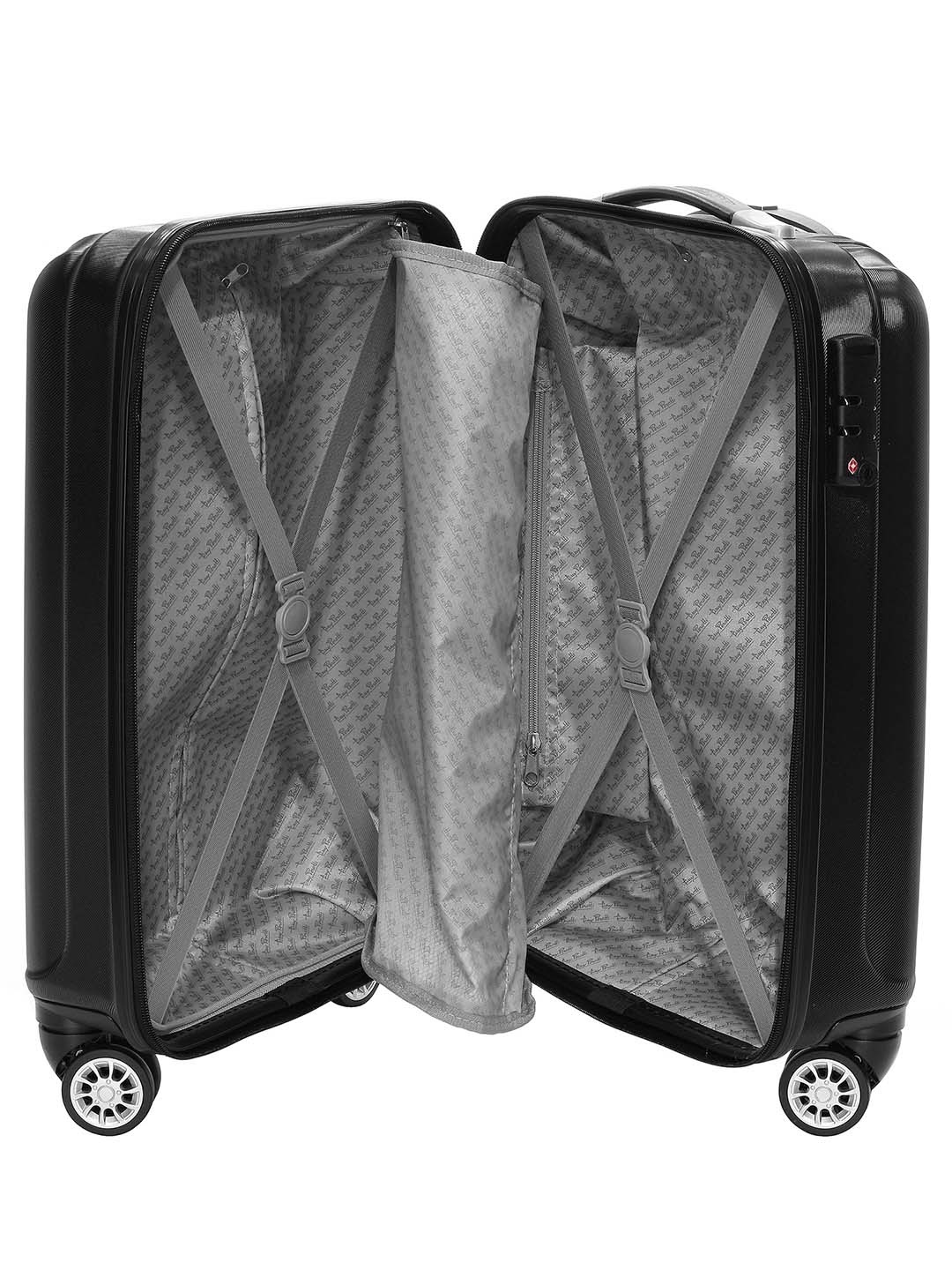 Фото Маленький чемодан на колесах из рифленого ABS пластика черного цвета Чемоданы