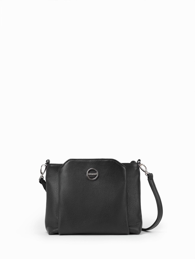 Сумочка кросс-боди из зернистой кожи черного цвета