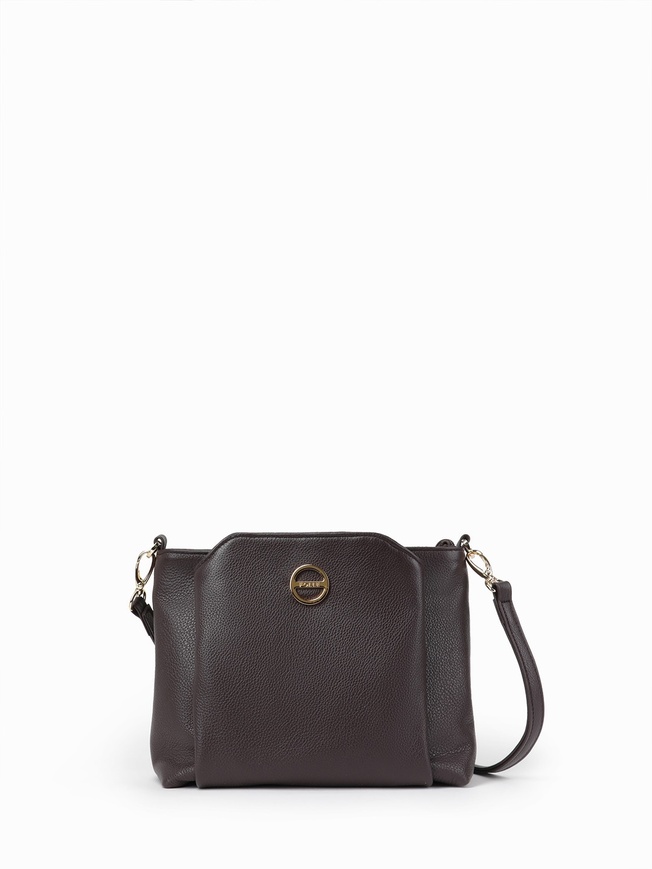 Сумочка кросс-боди из зернистой кожи бордового цвета