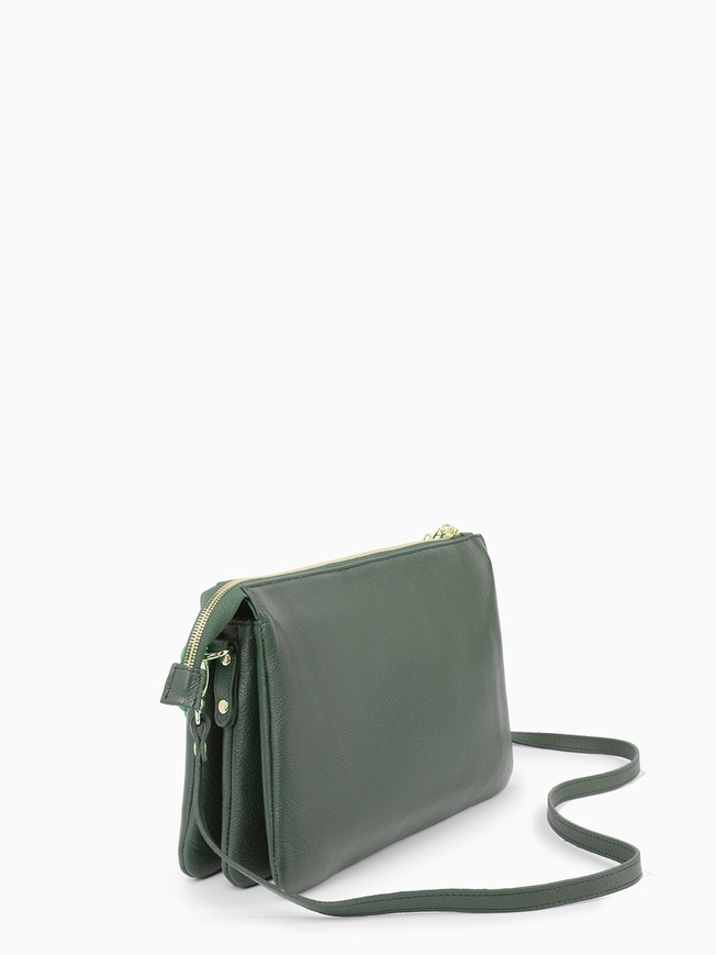 Женская сумка клатч из зернистой кожи ментолового цвета