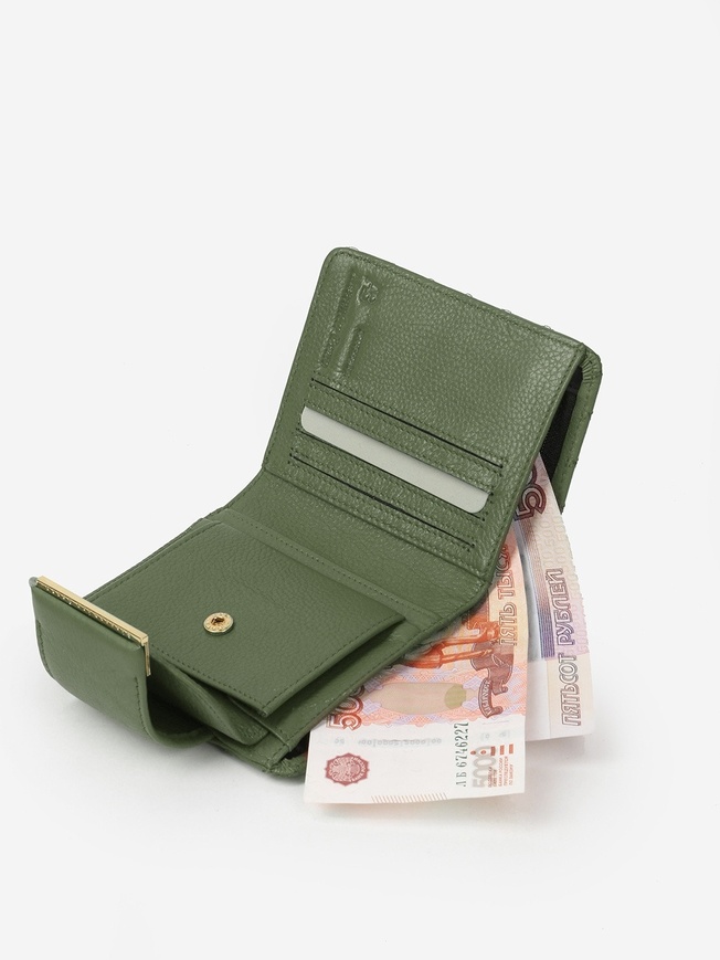 Компактный женский кошелек из стеганой кожи