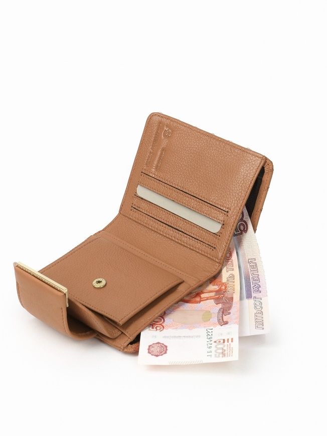 Компактный женский кошелек из стеганой кожи