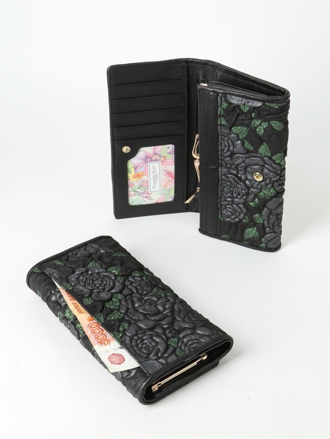 Классический женский кошелек из мягкой кожи с объемным тиснением букле