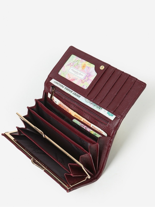 Классический женский кошелек из мягкой кожи с объемным тиснением букле