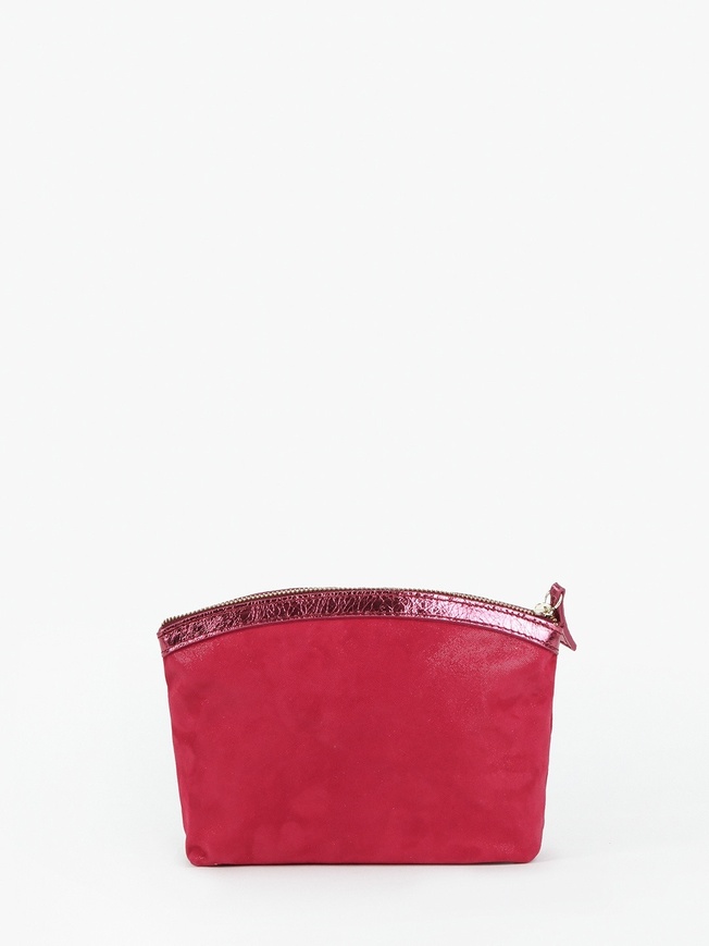 Женская косметичка из металлизированной кожи и замши с декором от 