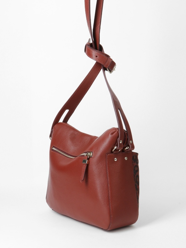 Вместительная сумка кросс-боди из кожи с леопардовым принтом