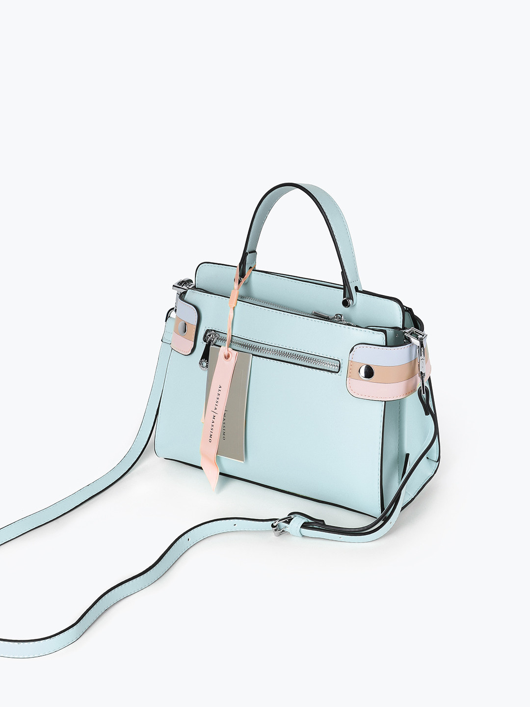 Фото Небольшая сумочка-сэтчел в классическом силуэте из эко-кожи Классические сумки