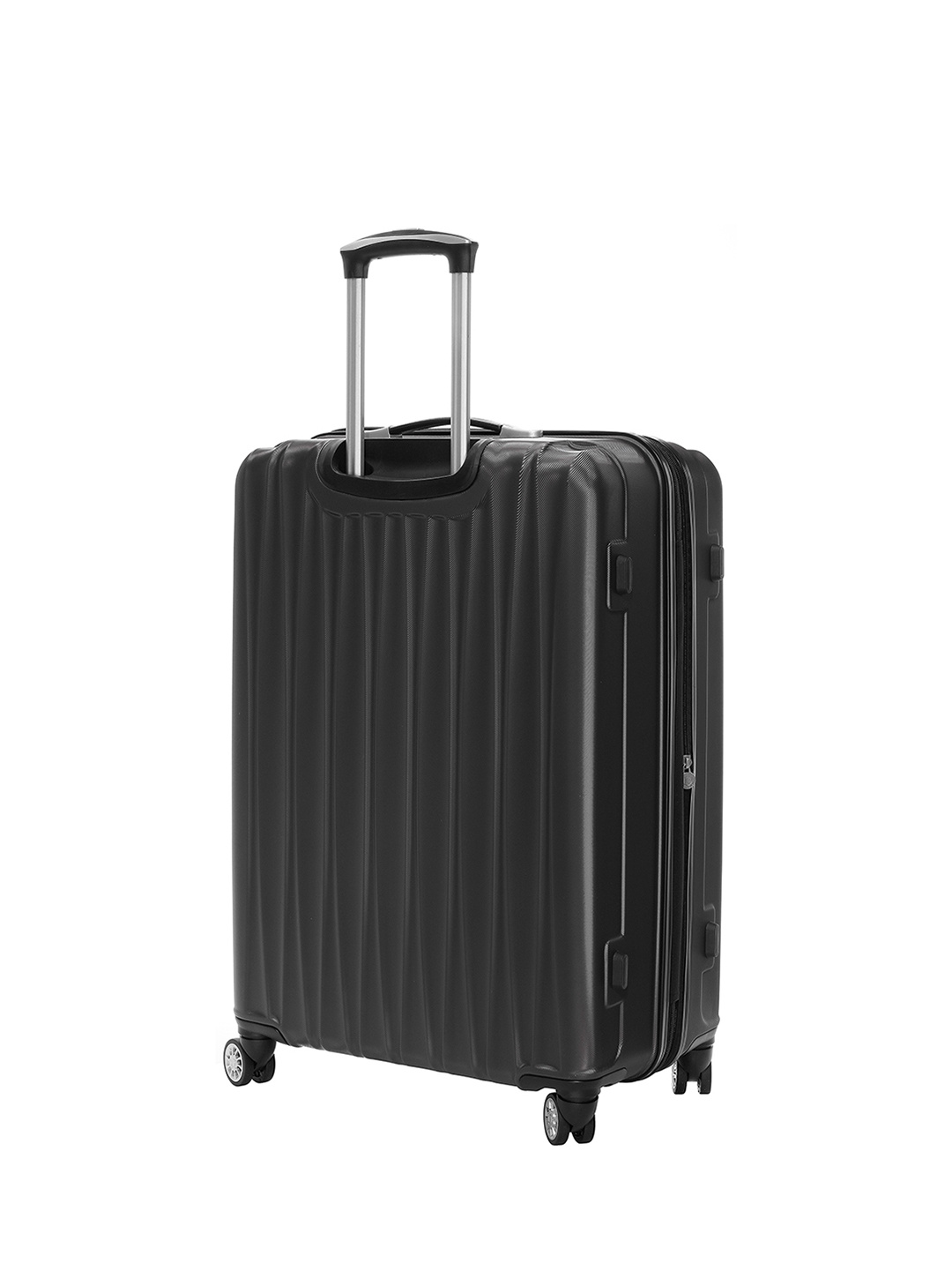 Фото Большой чемодан на колесах из рифленого ABS пластика серного цвета Чемоданы