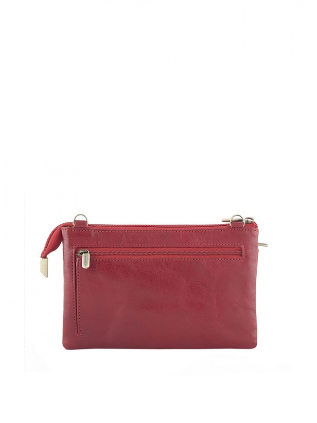 Женская сумка клатч из натуральной кожи красного цвета