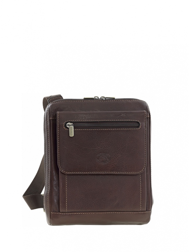 Компактная сумка-через плечо из плотной кожи 