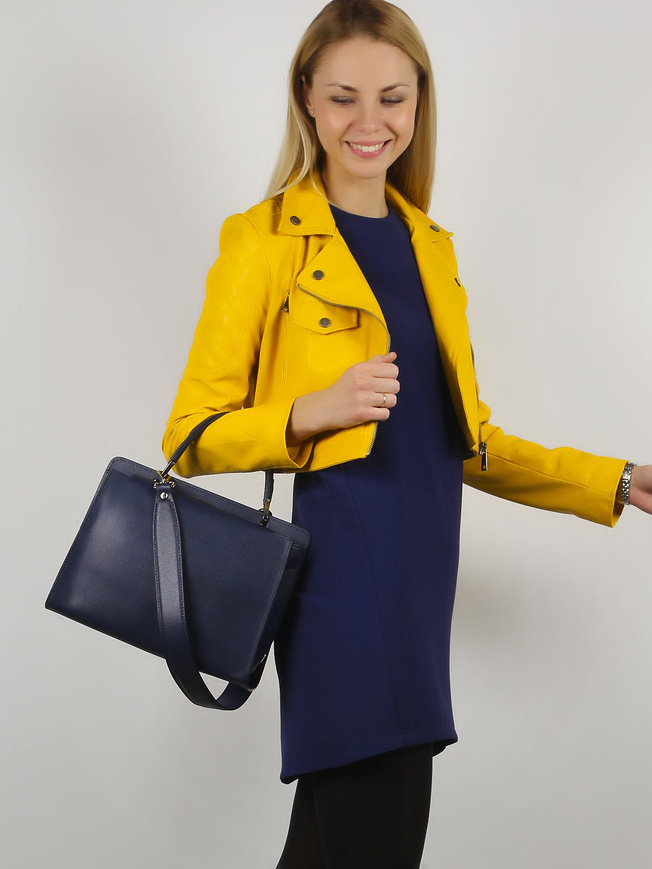 Классическая женская сумка из кожи сафьяно