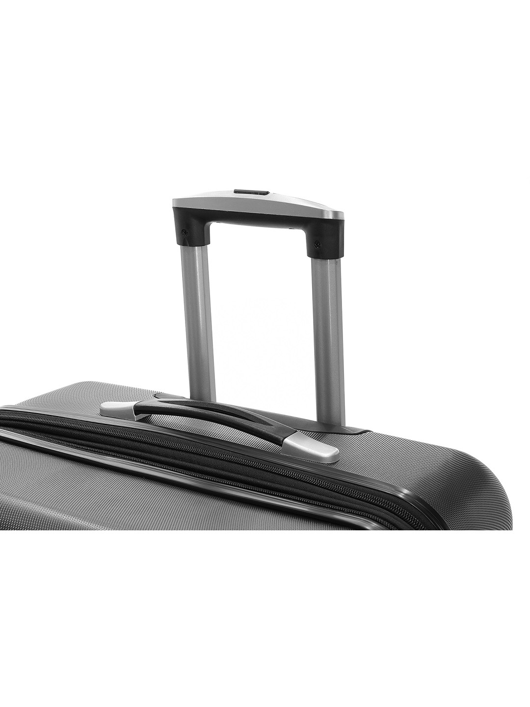 Фото Маленький чемодан на колесах из рифленого ABS пластика серого цвета Чемоданы