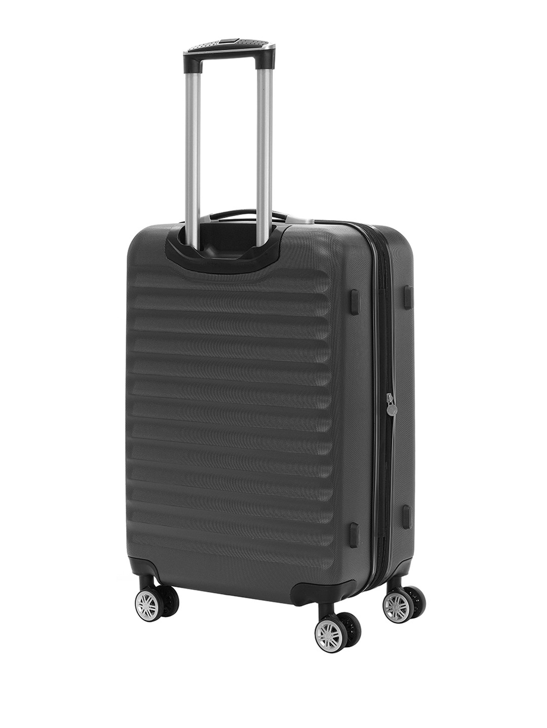 Фото Средний чемодан на колесах из рифленого ABS пластика серого цвета Чемоданы