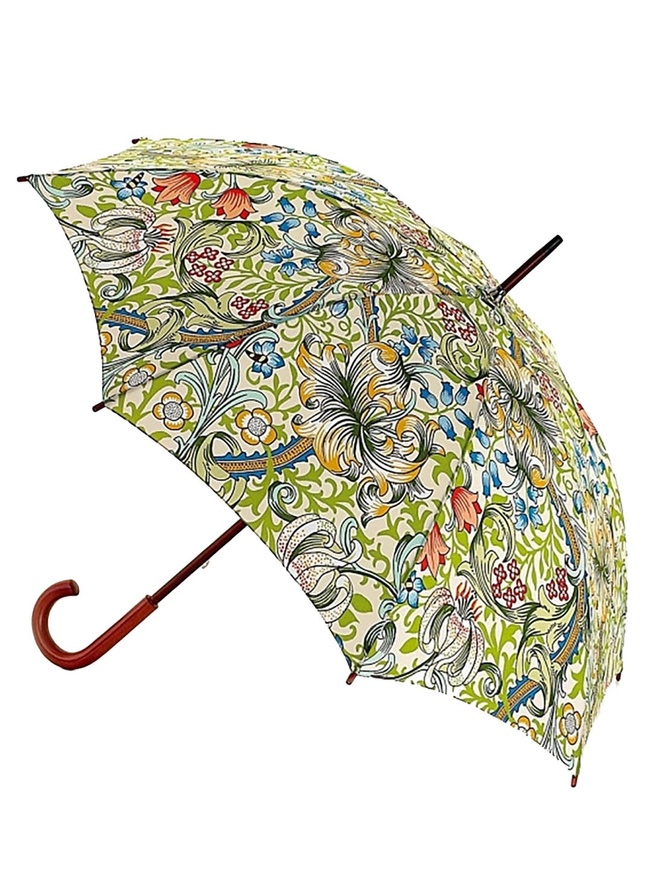 Женский зонт-трость с дизайнерским принтом цветы 