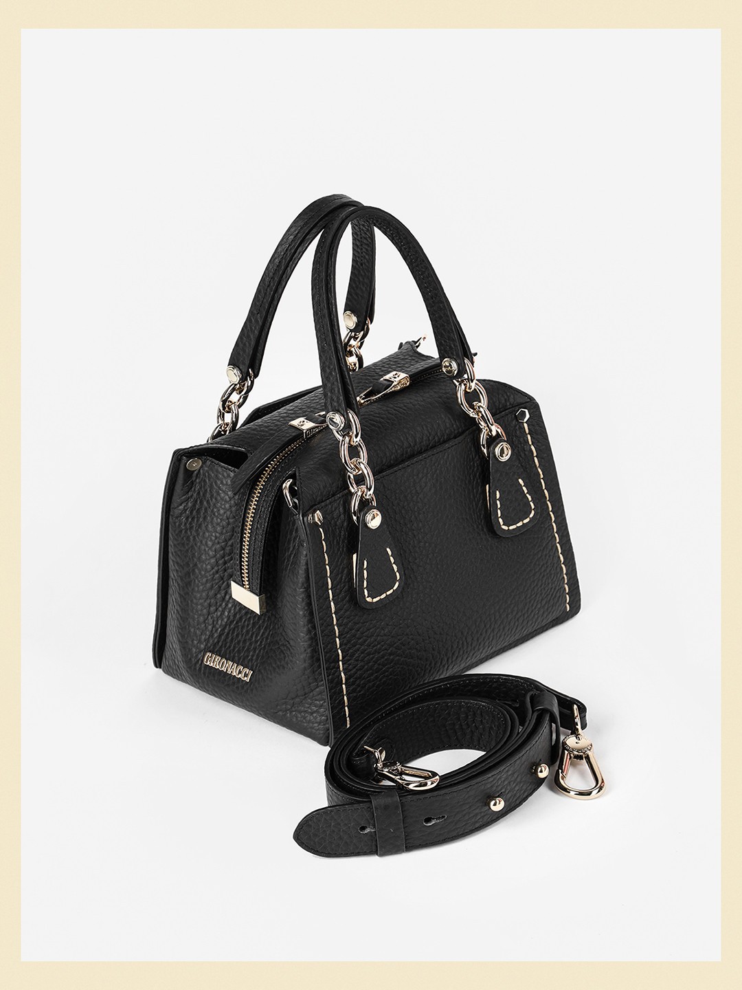 Изображение Маленькая женская сумка-тоут из мягкой матовой кожи Gironacci 2430 velvet nero Фото Маленькая женская сумка-тоут из мягкой матовой кожи Классические сумки