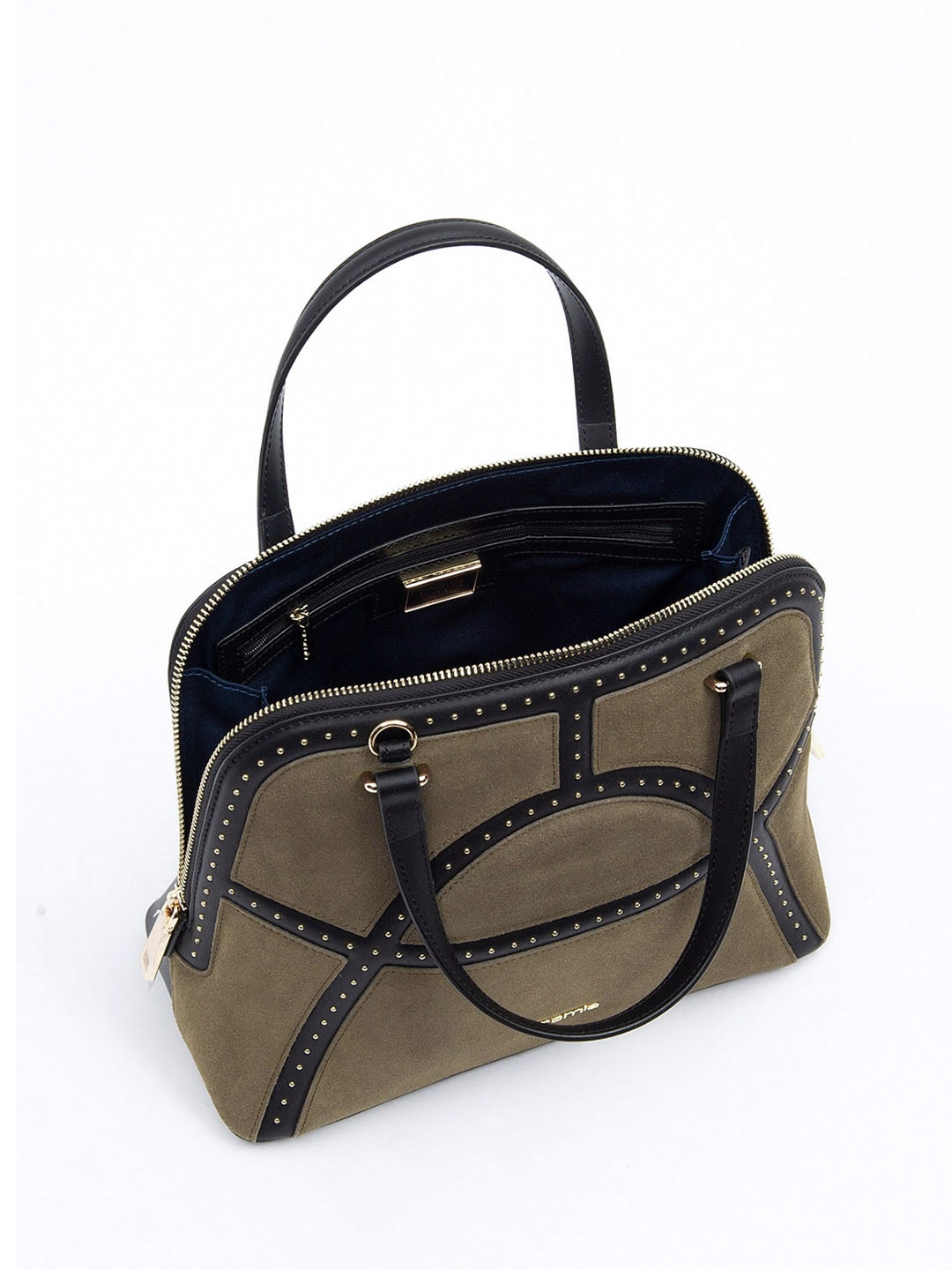 Фото Женская сумка-тоут из гладкой кожи и замши коллекции 