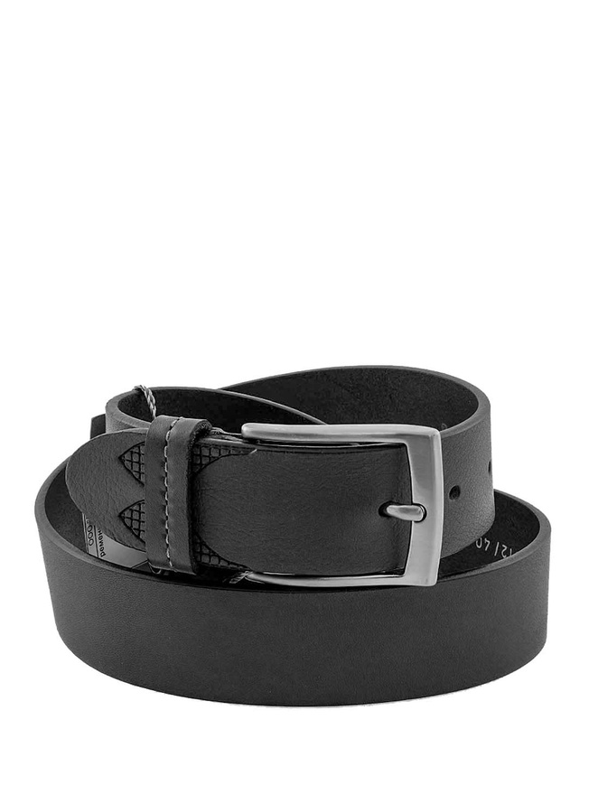 Широкий мужской ремень из черной матовой кожи коллекции 
