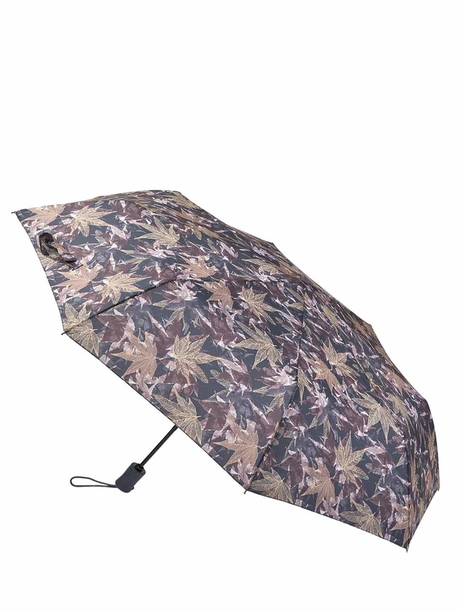 Женский зонт-автомат с рисунком листьев 
