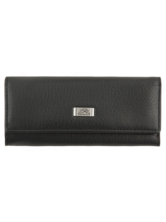 Черная кожаная ключница с карабинами на шесть ключей