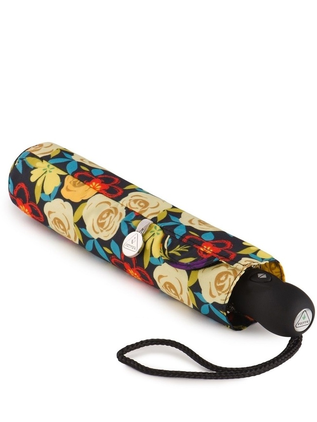 Компактный женский зонт-автомат с цветочным принтом 