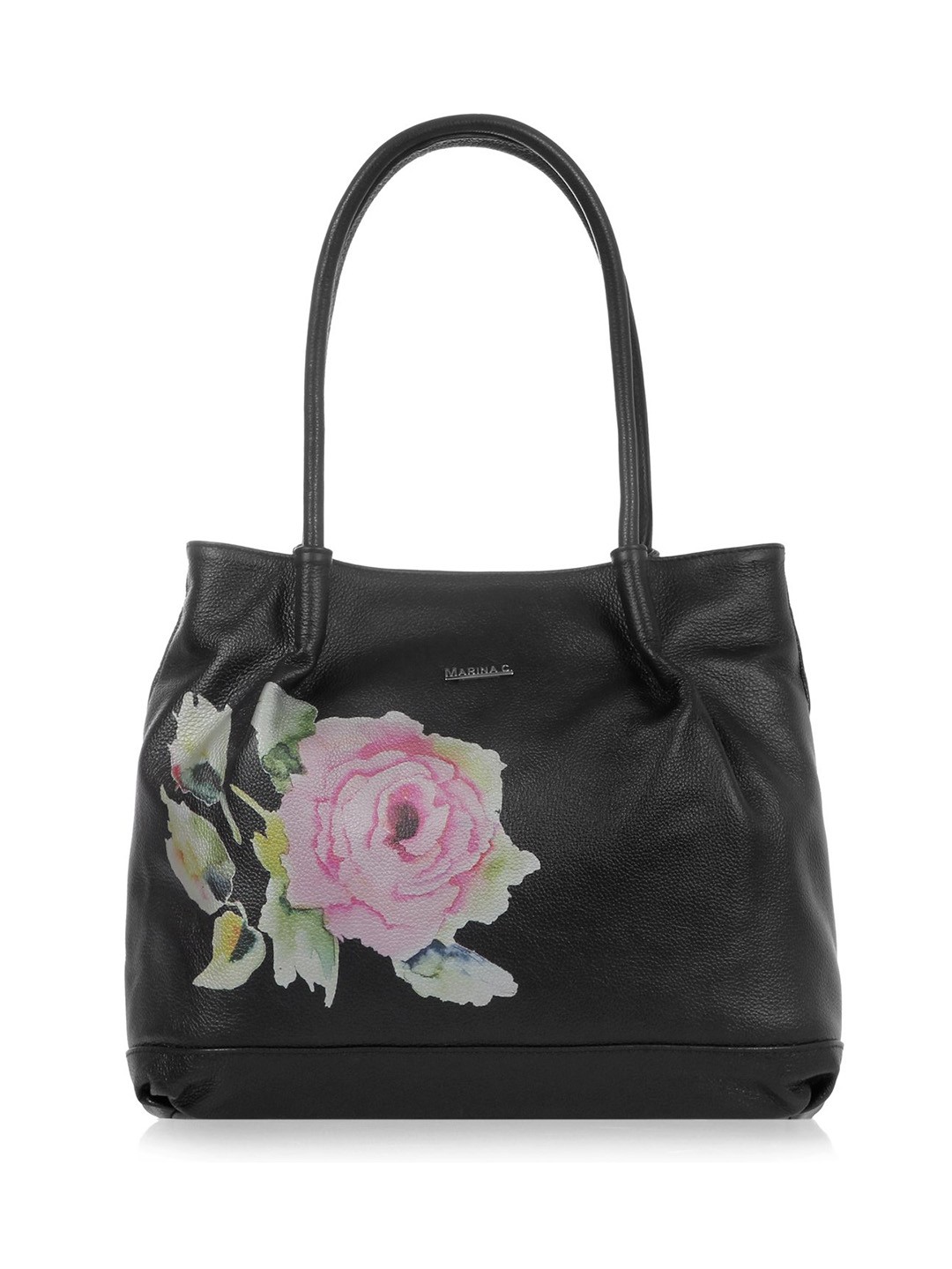 Изображение Классическая женская сумка Marina Creazioni 3497 black rose Фото Классическая женская сумка Классические сумки