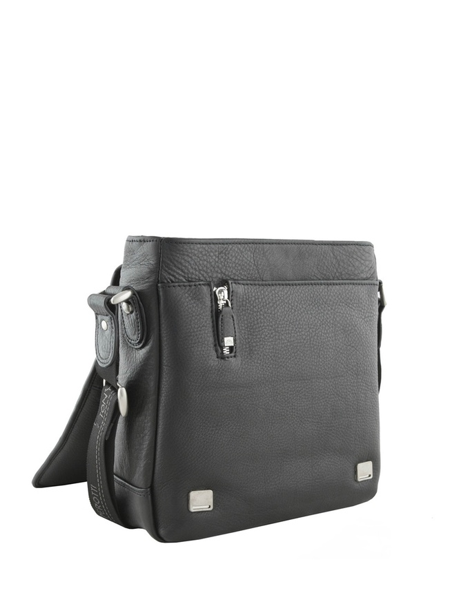 Вместительная мужская сумка через плечо из натуральной кожи 