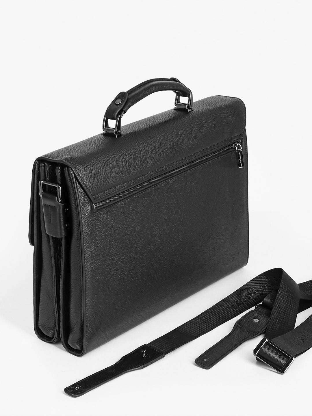Фото Классический мужской портфель жесткой формы с тремя отделами Портфели