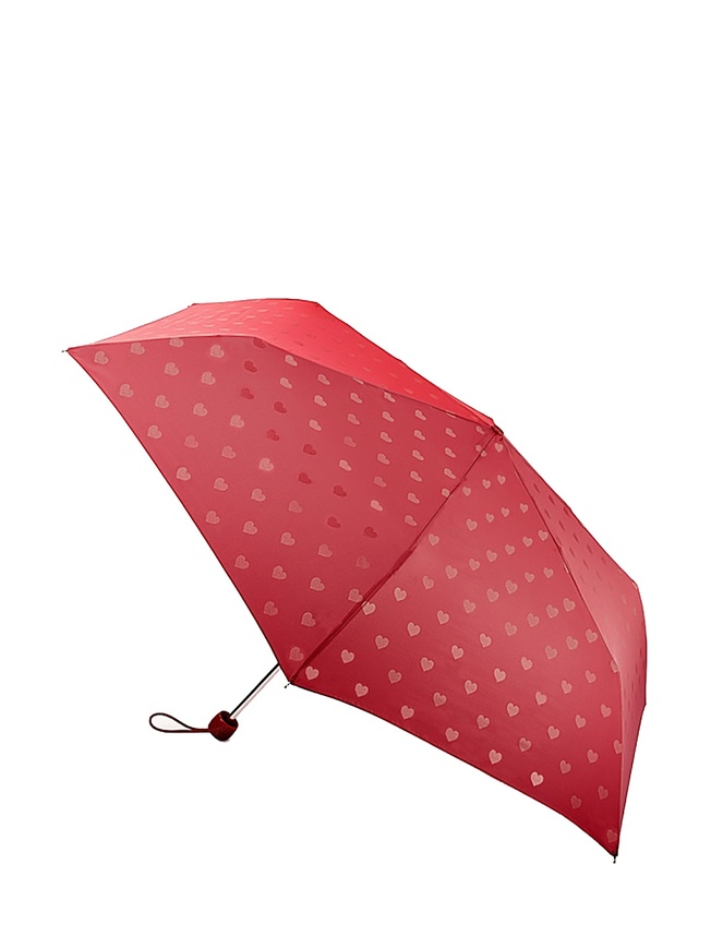 Маленький женский зонт-механика красные сердца 