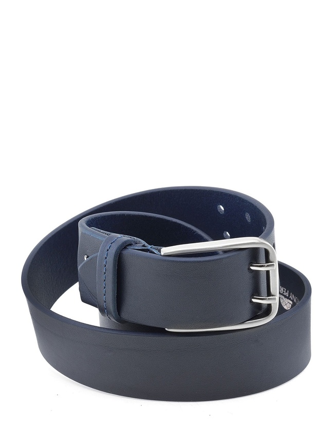 Широкий мужской ремень для джинс из натуральной гладкой кожи с матовой пряжкой