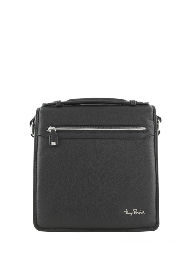 Вместительная мужская сумка через плечо из натуральной кожи 